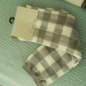 Charlie Paige Grey & White Checkered Socks. New